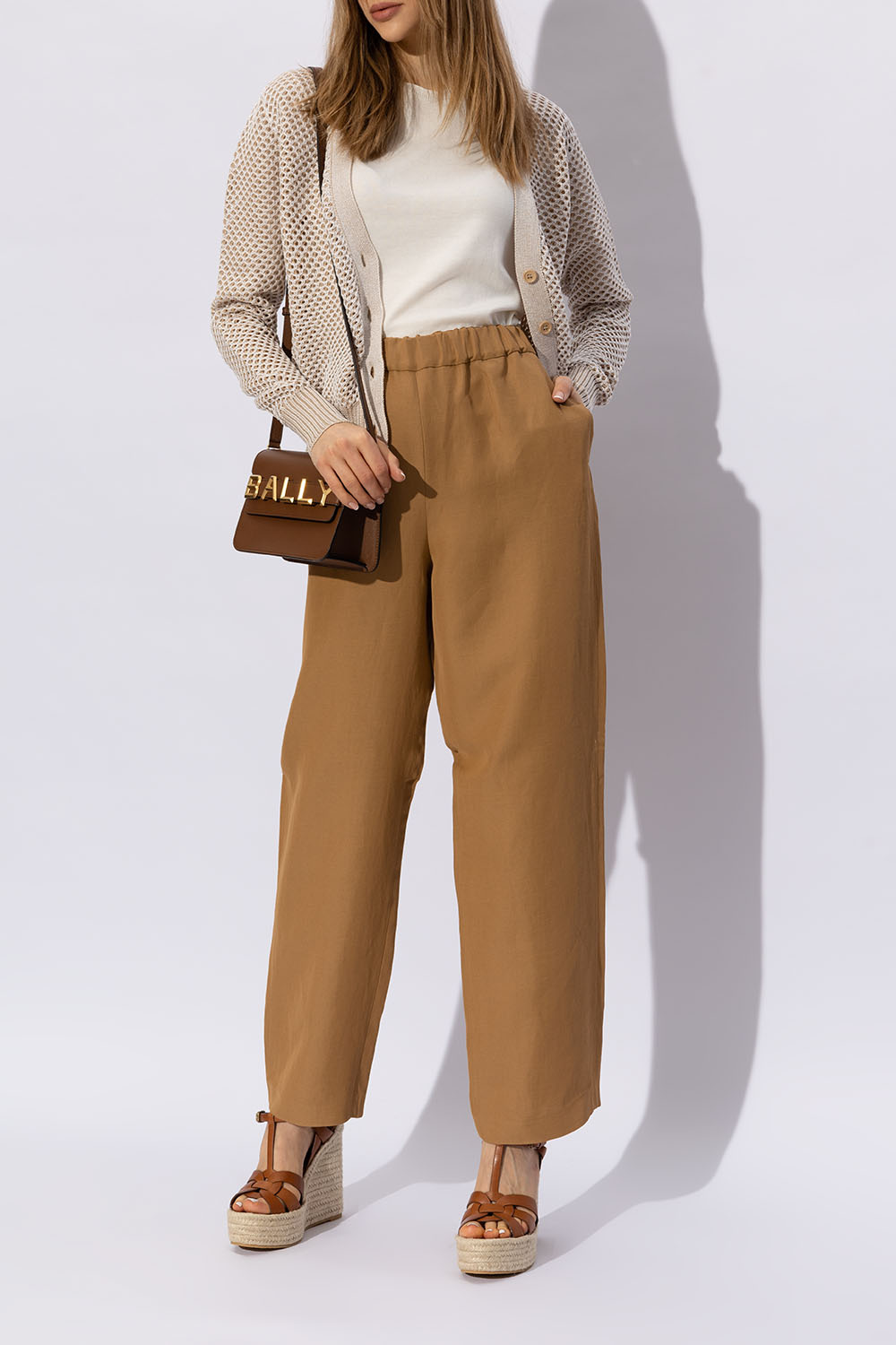シューズ・サンダルその他 Saint Laurent 611924 BDA00 Brown 'Tribute' wedge sandals Saint Laurent - Vitkac AS